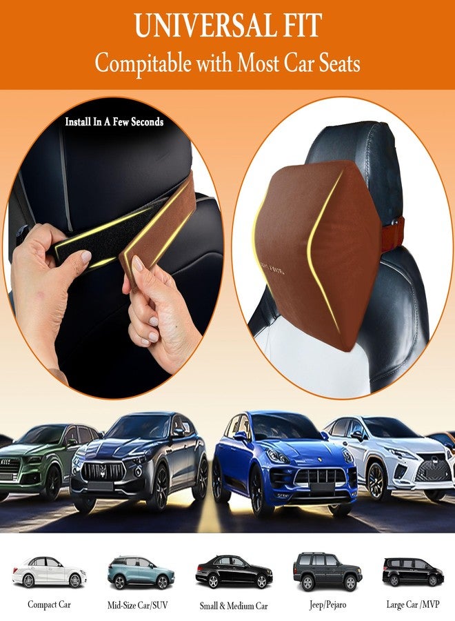 CONTINENTAL “NeckGuard Plus” - Car Neck Rest Pillow Comes with 2 Year Warranty Card, Built with Pure Memory Foam,Car Headrest Pillow for Comfortable Rides (Pack of 1-Coffee). - Image 4
